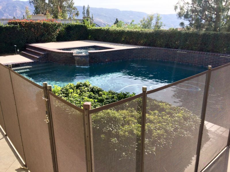 Mesh Pool Fence in Use